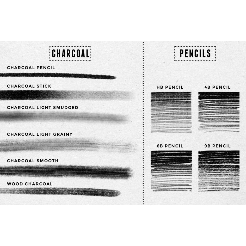 Procreate【T222】 Pencil and Charcoal Procreate Brushes