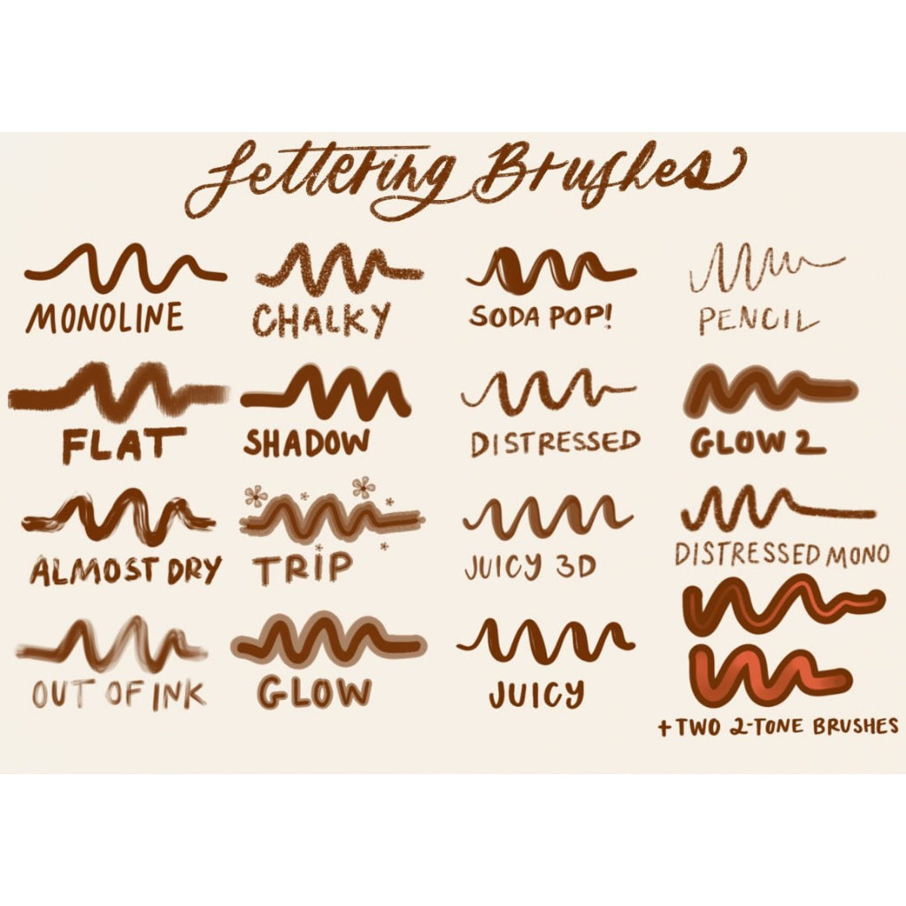 Procreate【T204】 70s Lettering Procreate Brushes