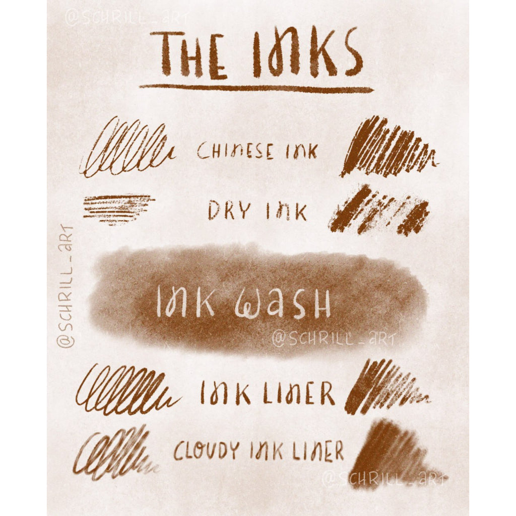 Procreate【T228】 5 Ink Brushes for Procreate