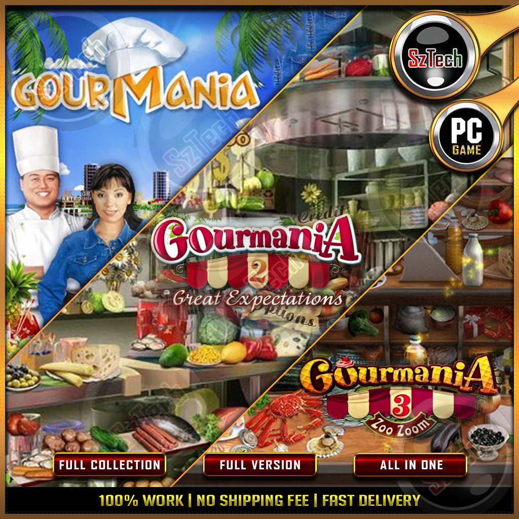 Gourmania 1-3  [PC/LAPTOP GAME]  [ DIGITAL DOWNLOAD] Hidden ObjectNostalgia Games