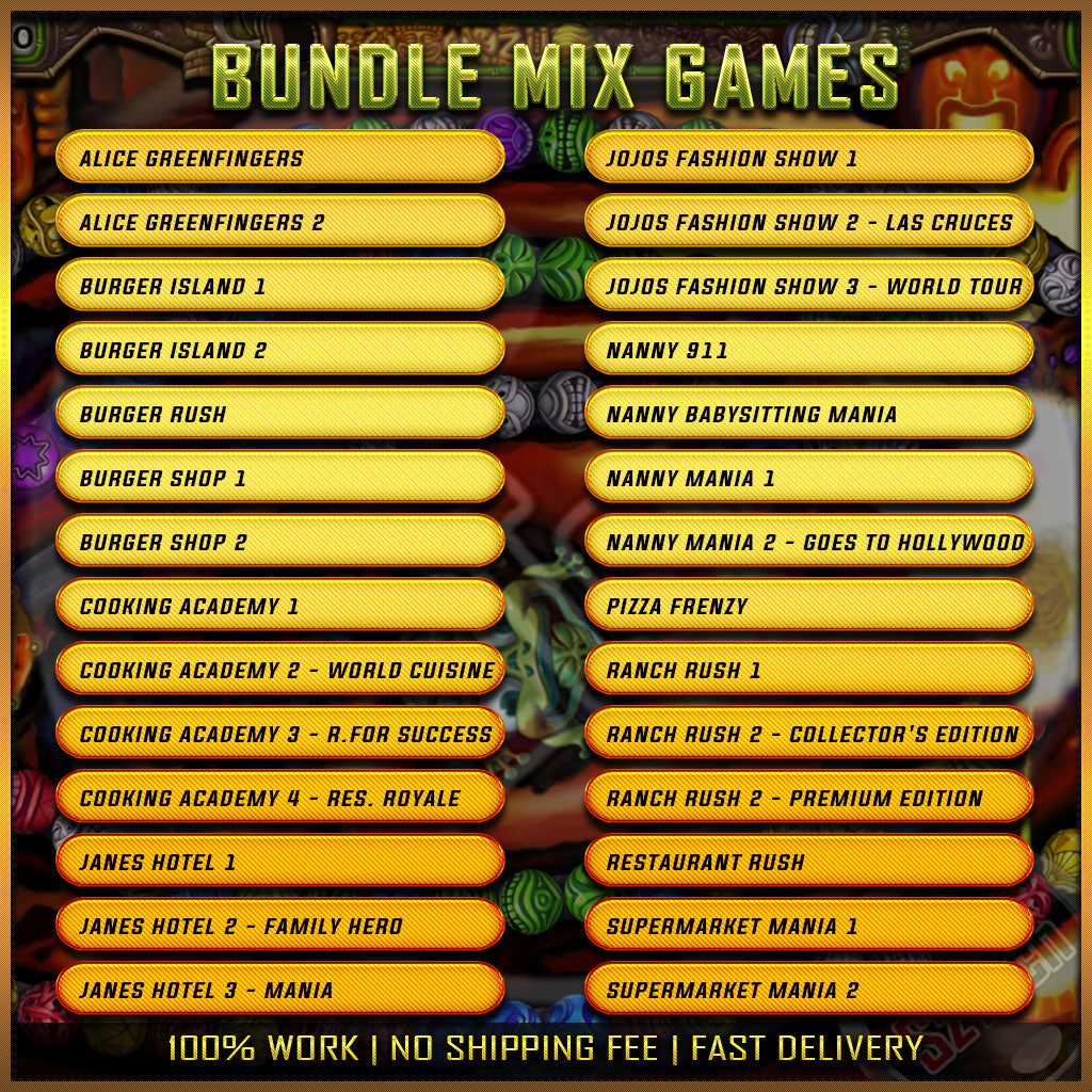 All In One Classic Games[ PC/LAPTOP GAMES] Digital DownloadDiner Dash | Zuma | Feeding Frenzy | Red Alert | NFS |