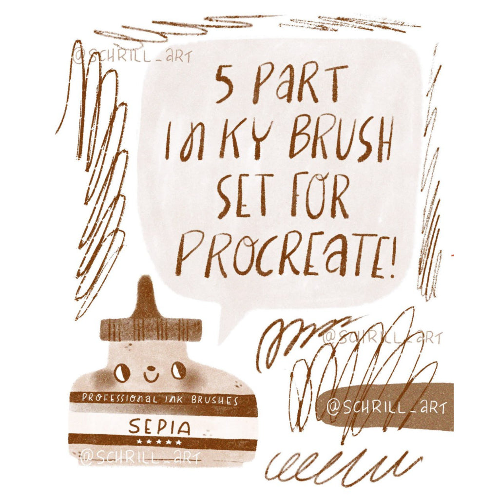 Procreate【T228】 5 Ink Brushes for Procreate