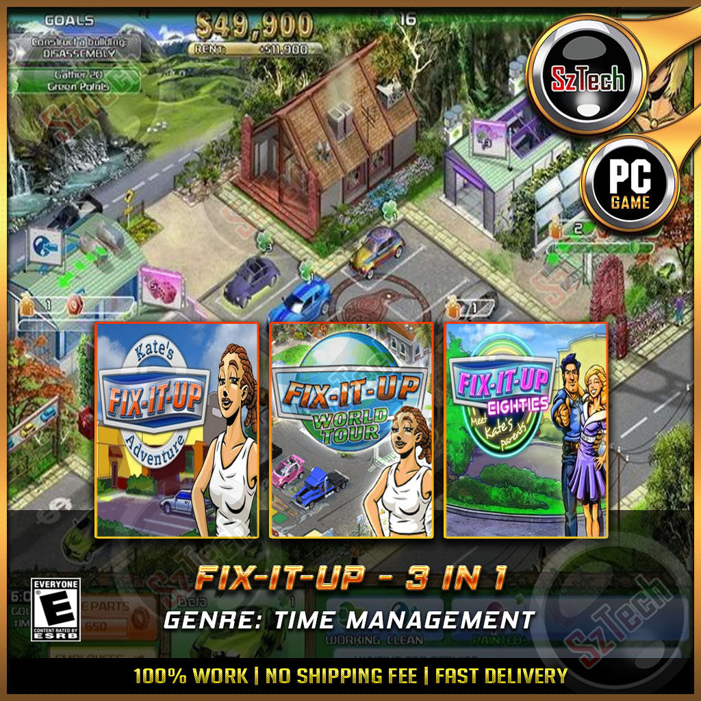 Fix-It-Up - 3 IN 1 [PC\LAPTOP GAME]  [ DIGITAL DOWNLOAD]  [Time Management] World Tour Eighties Meet Kate's Parents