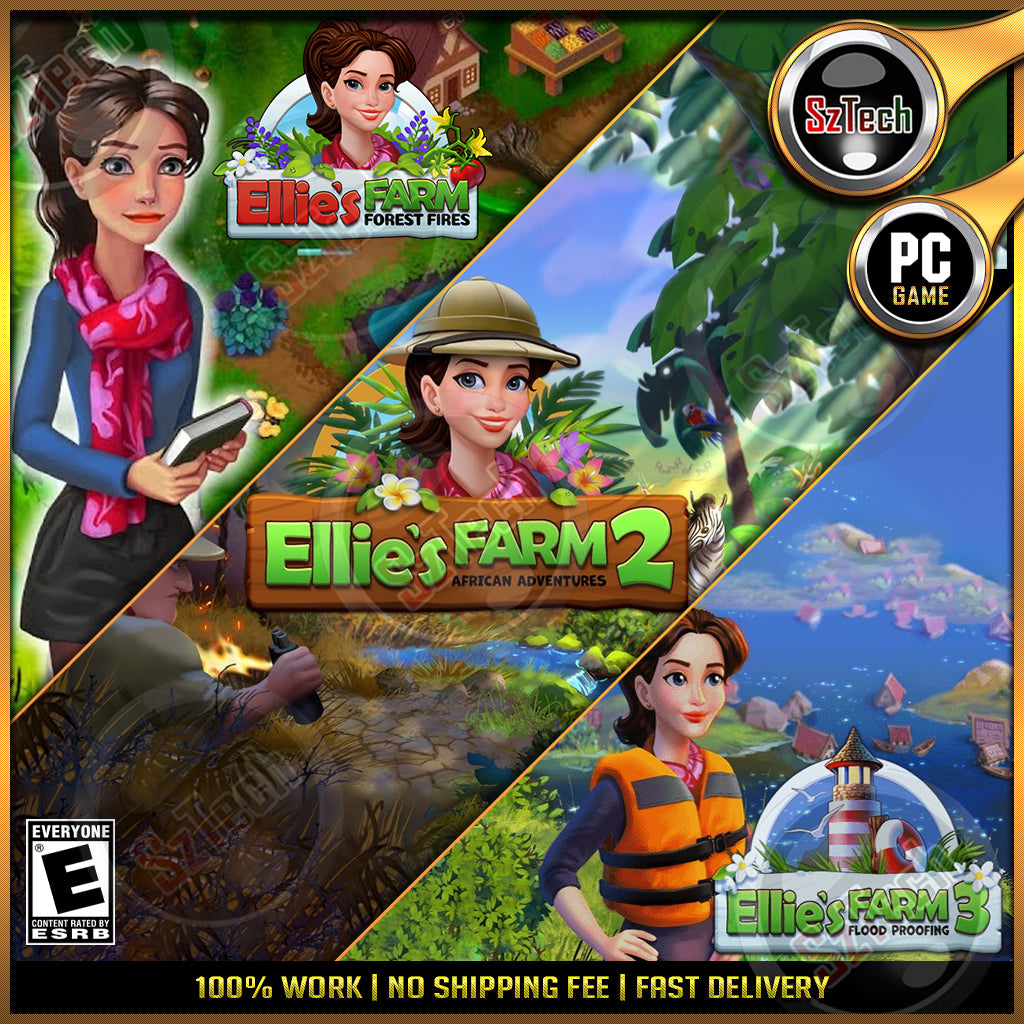 Ellie's Farm Collection [PC\LAPTOP GAME] Forest Fires - African Adventures - Flood Proofing [ DIGITAL DOWNLOAD]