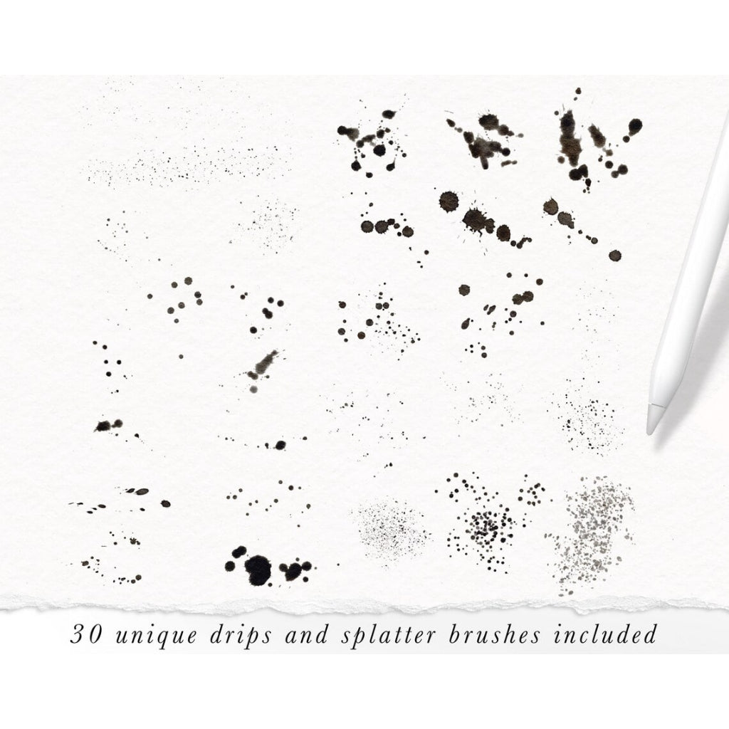 Procreate【T198】 Drips and Splatter Brush Kit for Procreate