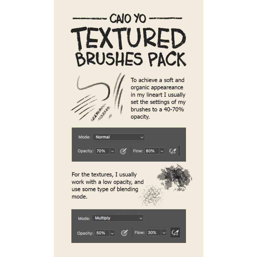 (164)Procreate and PHOTOSHOP【T164】 Textured Brush Pack
