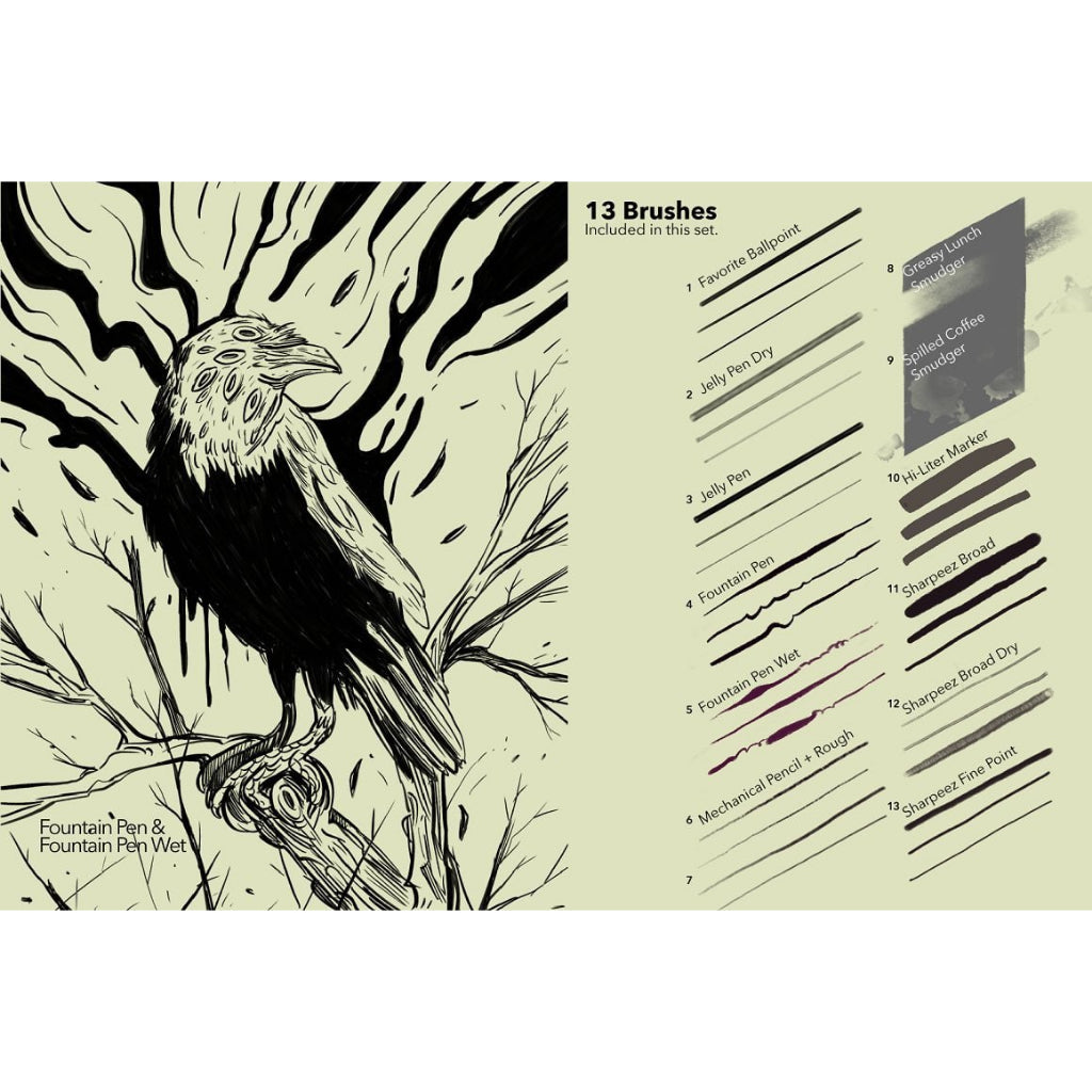 Procreate【T177】 The Procreate Office Pen Brush Pack