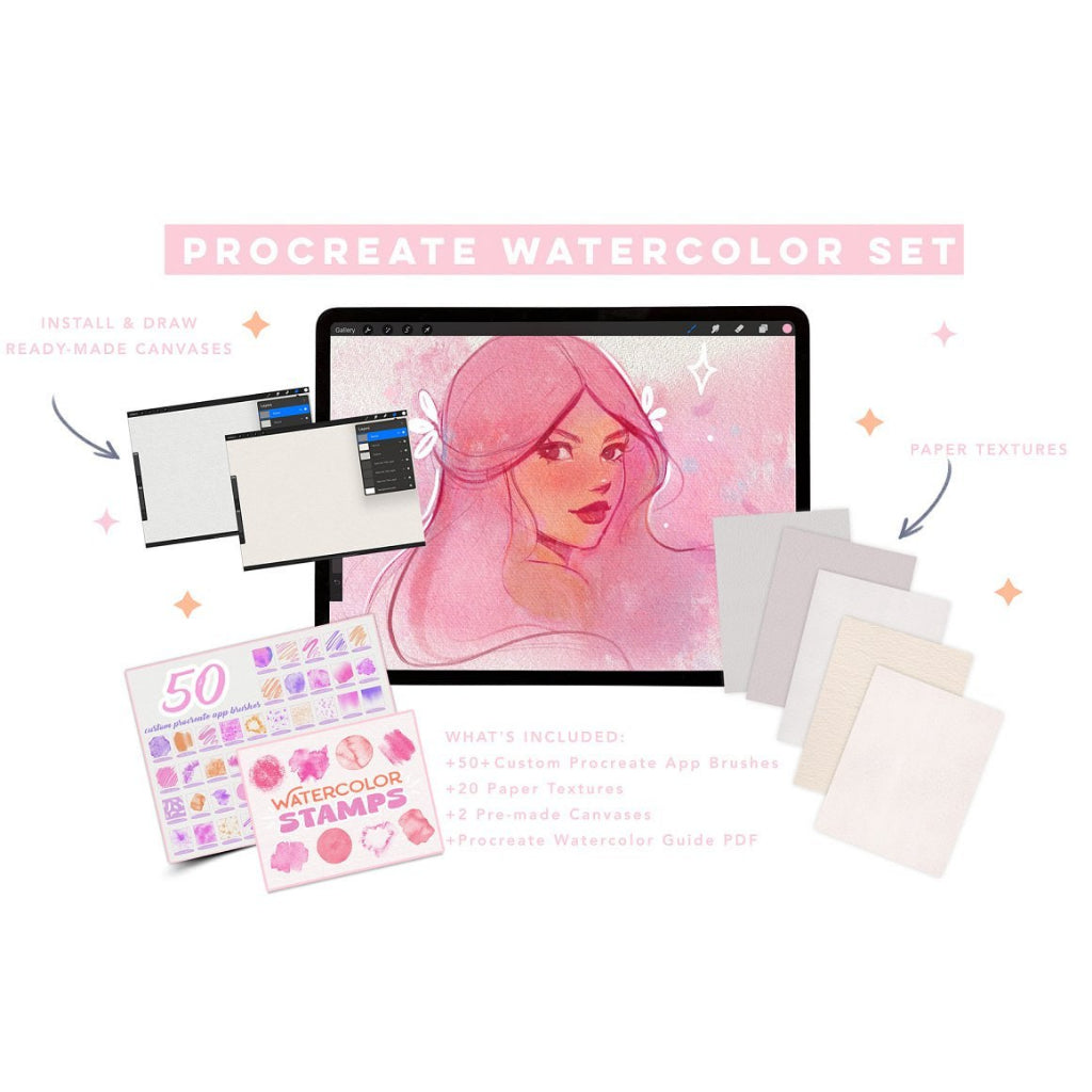 Procreate【T213】 Watercolor Brush Set for Procreate