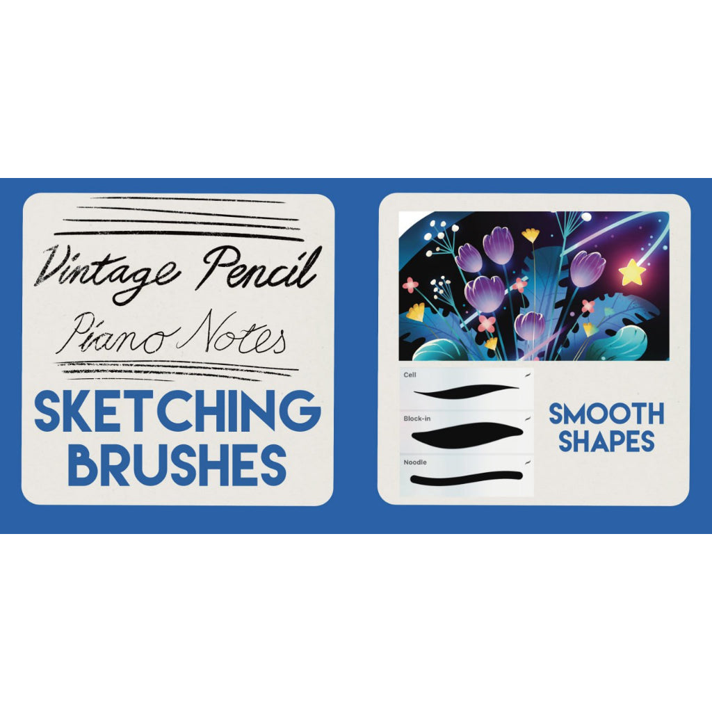 Procreate【T185】Graphic Illustration Brush Set for Procreate