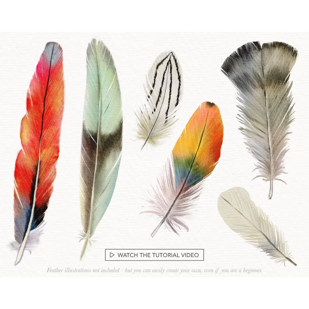 Procreate【T194】 Feather brush kit procreate