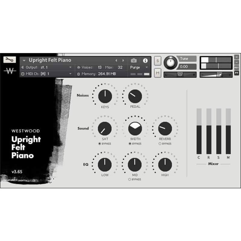 Upright Felt Piano  Westwood (Win/Mac) *Kontakt Library*