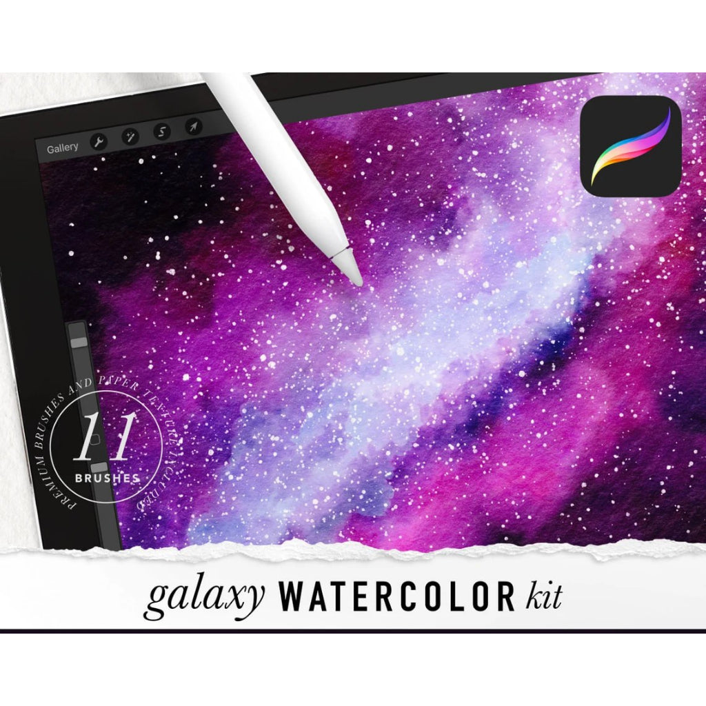 Procreate【T190】 Galaxy Watercolor Painting Kit for Procreate