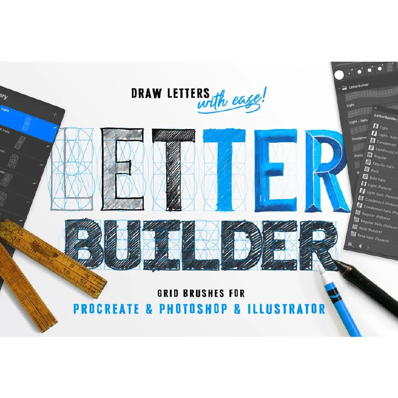 Procreate 【T175】 PHOTOSHOPAdobe IllustratorAffinity DesignerAutodesk SketchbookPro Letter Builder