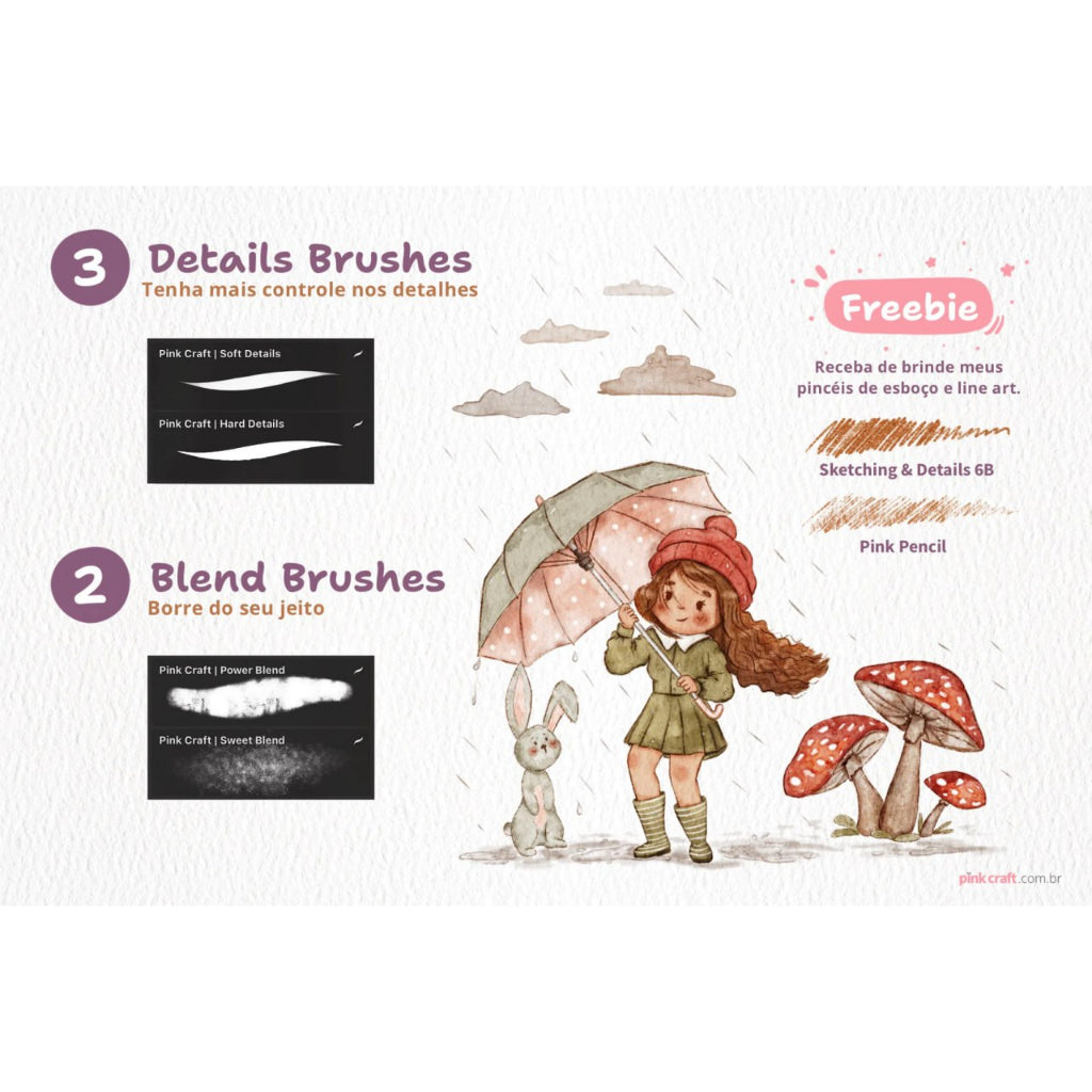 Procreate【T225】 Pinks Watercolor Brushes