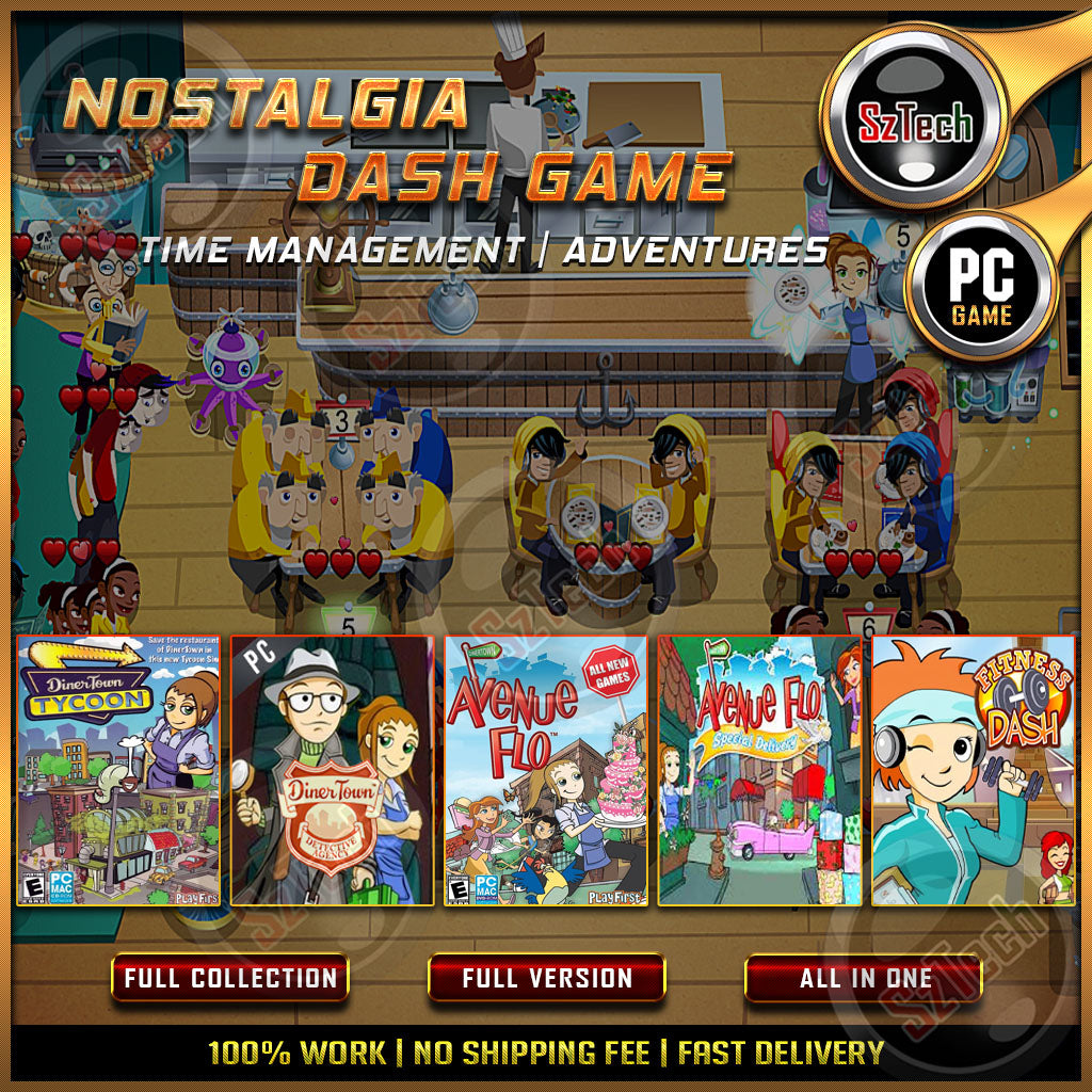 Dash Game Collection [PC/LAPTOP GAME] DIGITAL DOWNLOADDiner DashWedding DashDoggie DashCooking DashHotel Dash
