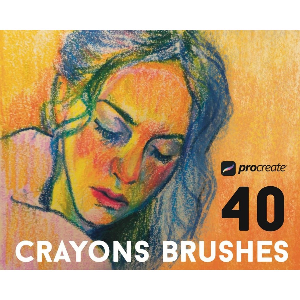 Procreate iOS & MacOSX【T246】 Realistic Wax Crayon Brushes for Procreate