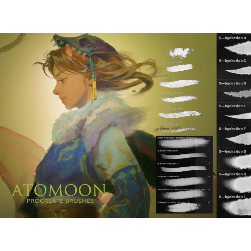 Procreate iOS & MacOSX【T268】 ATOMOON Procreate Brushes