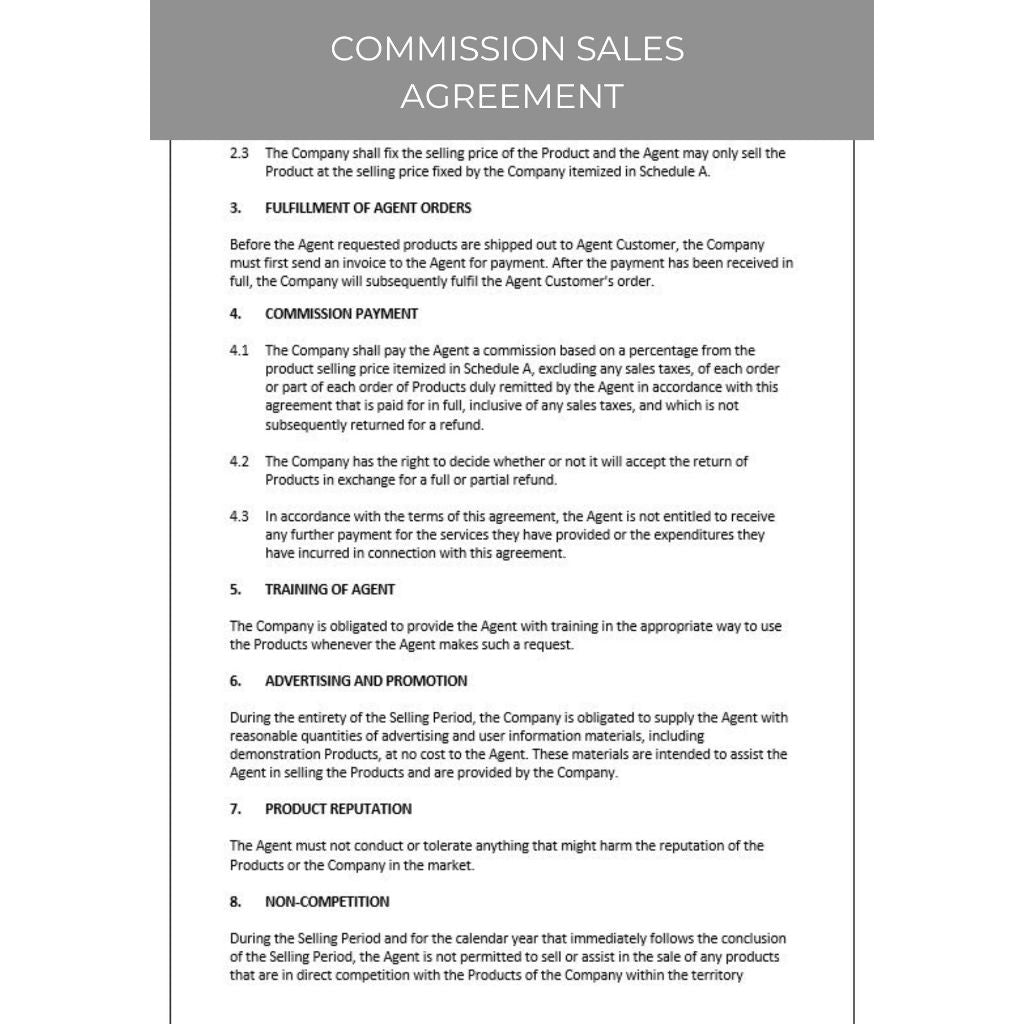 COMMISSION SALES AGREEMENT