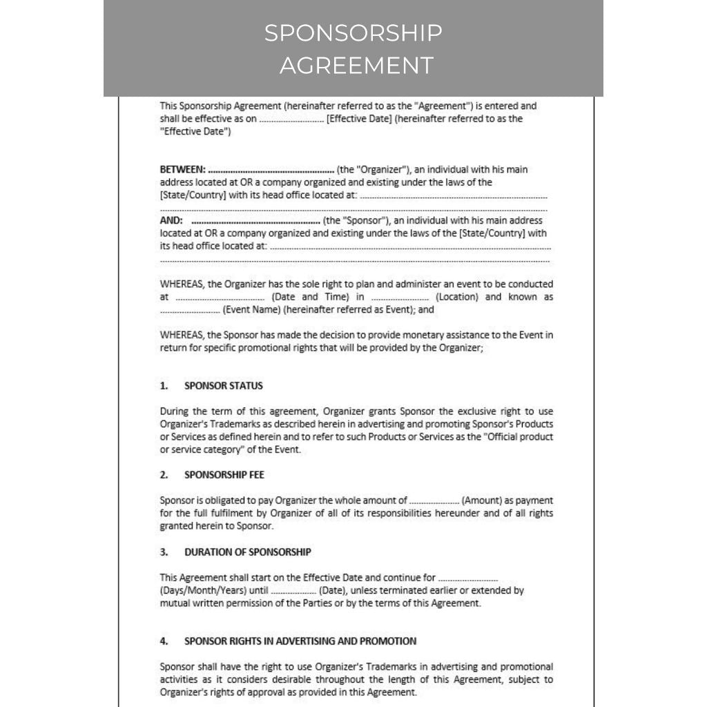 SPONSORSHIP AGREEMENT