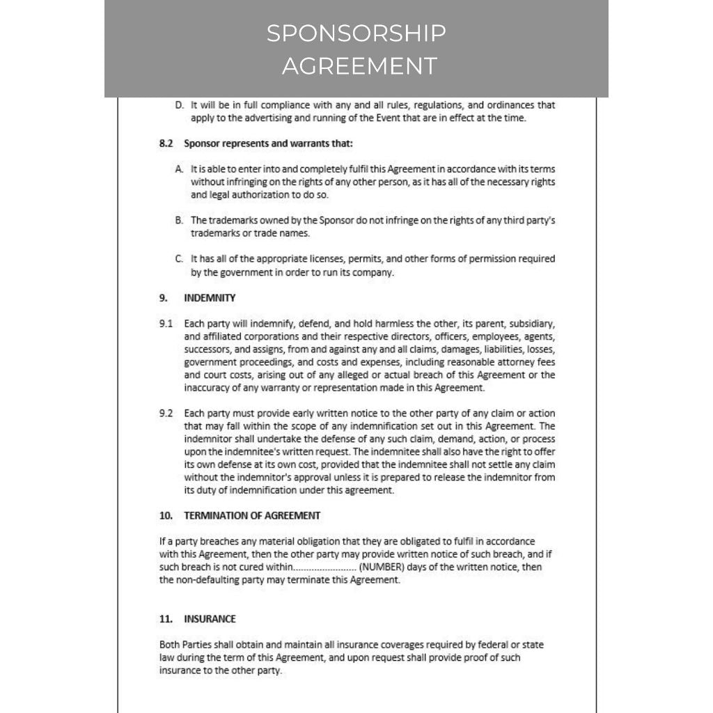 SPONSORSHIP AGREEMENT