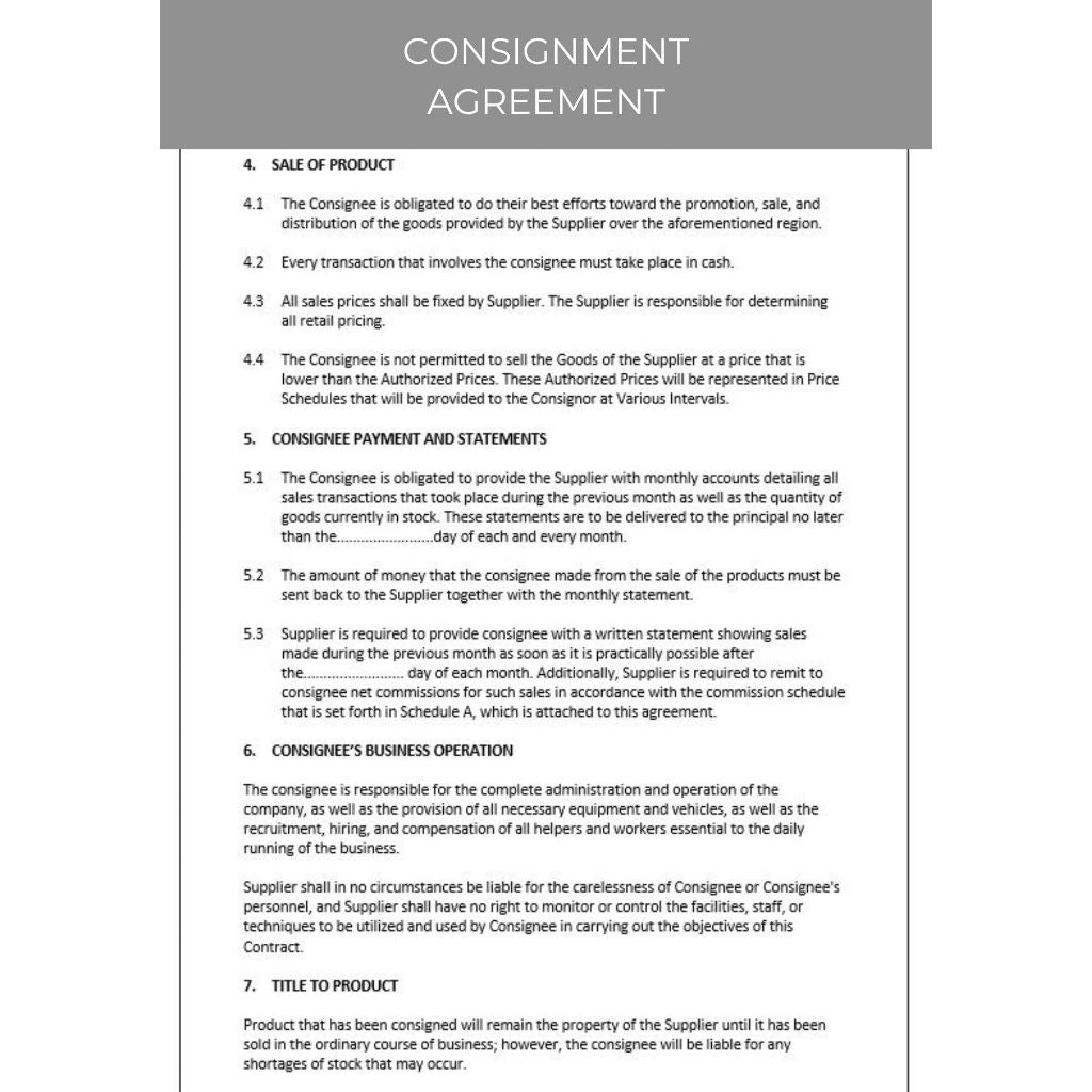 CONSIGNMENT AGREEMENT