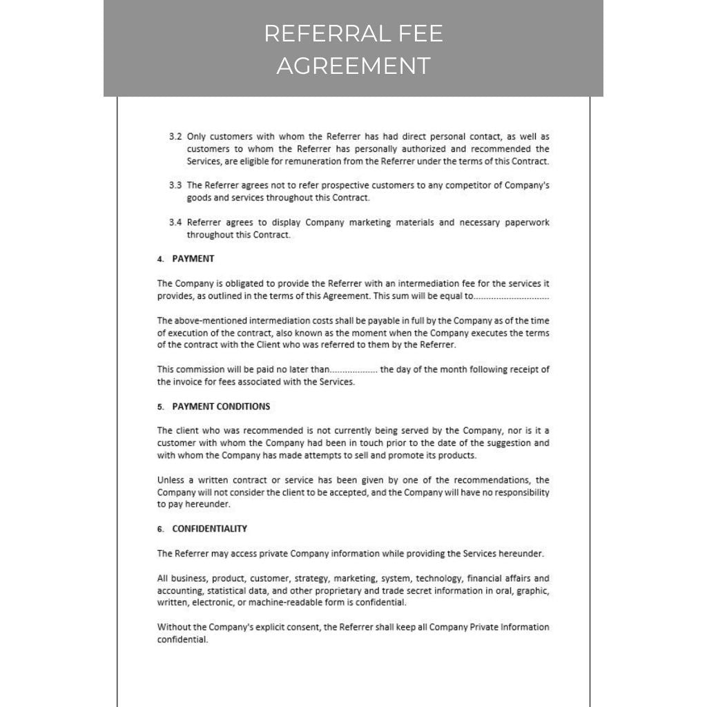 REFERRAL FEE AGREEMENT