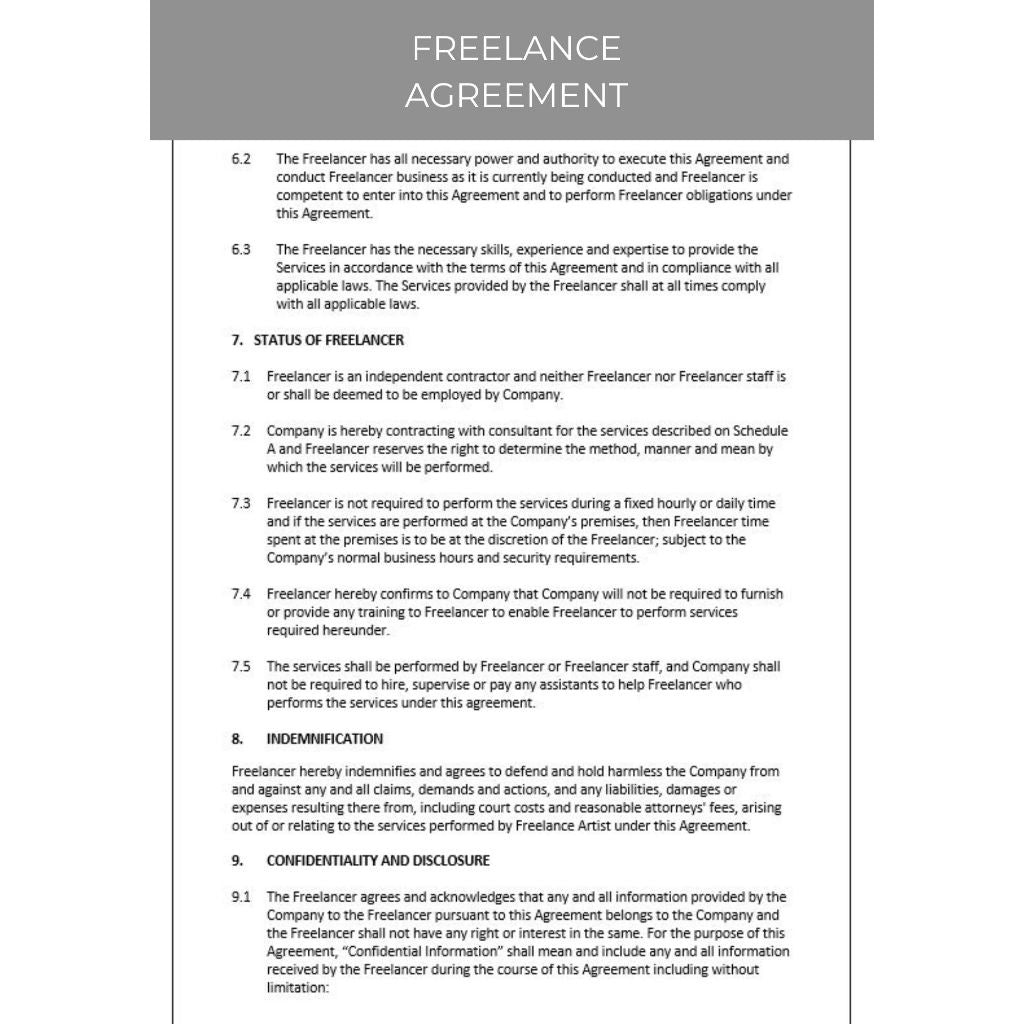 FREELANCE AGREEMENT DOCUMENT