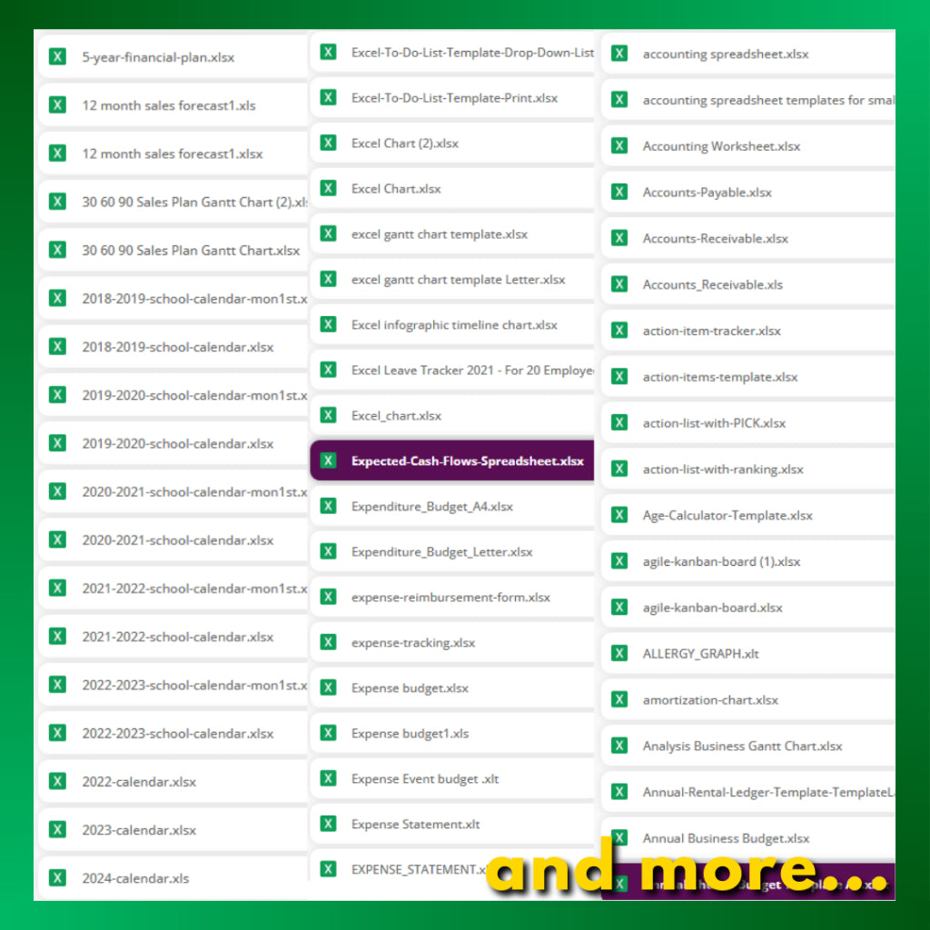 Excel Template | 1500+ Sets Multipurpose - Bussiness Financial - Invoices - Palnner - Chart | Microsoft Excel