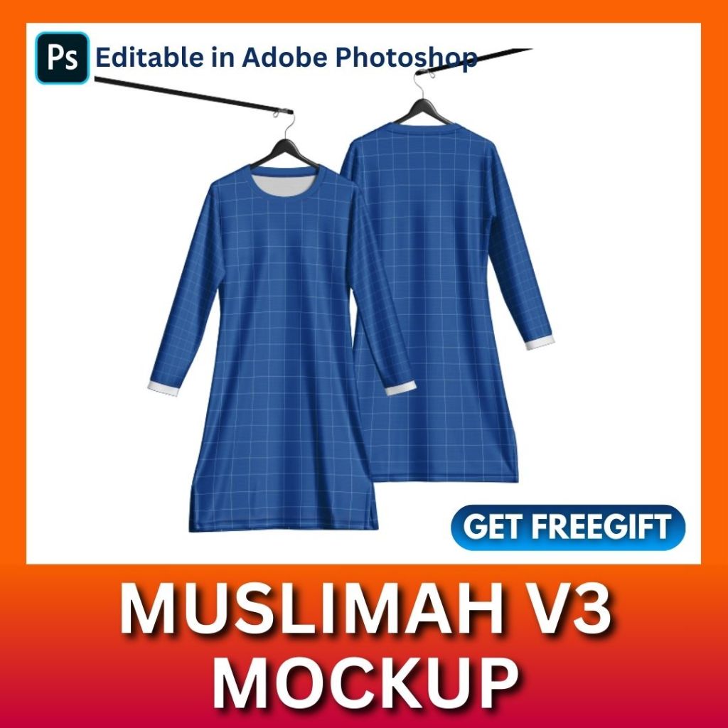 Mockup Muslimah Version 1 - Baju Mockup - Shirt Mockup  / Template | Photoshop (PSD)