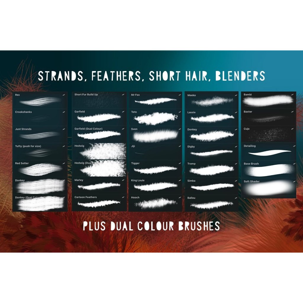 Procreate【T266】 Animal Fur 2 - Procreate Brushes