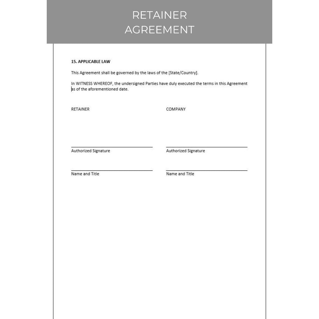RETAINER AGREEMENT DOCUMENT