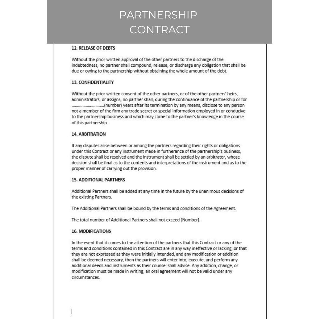 PARTNERSHIP CONTRACT