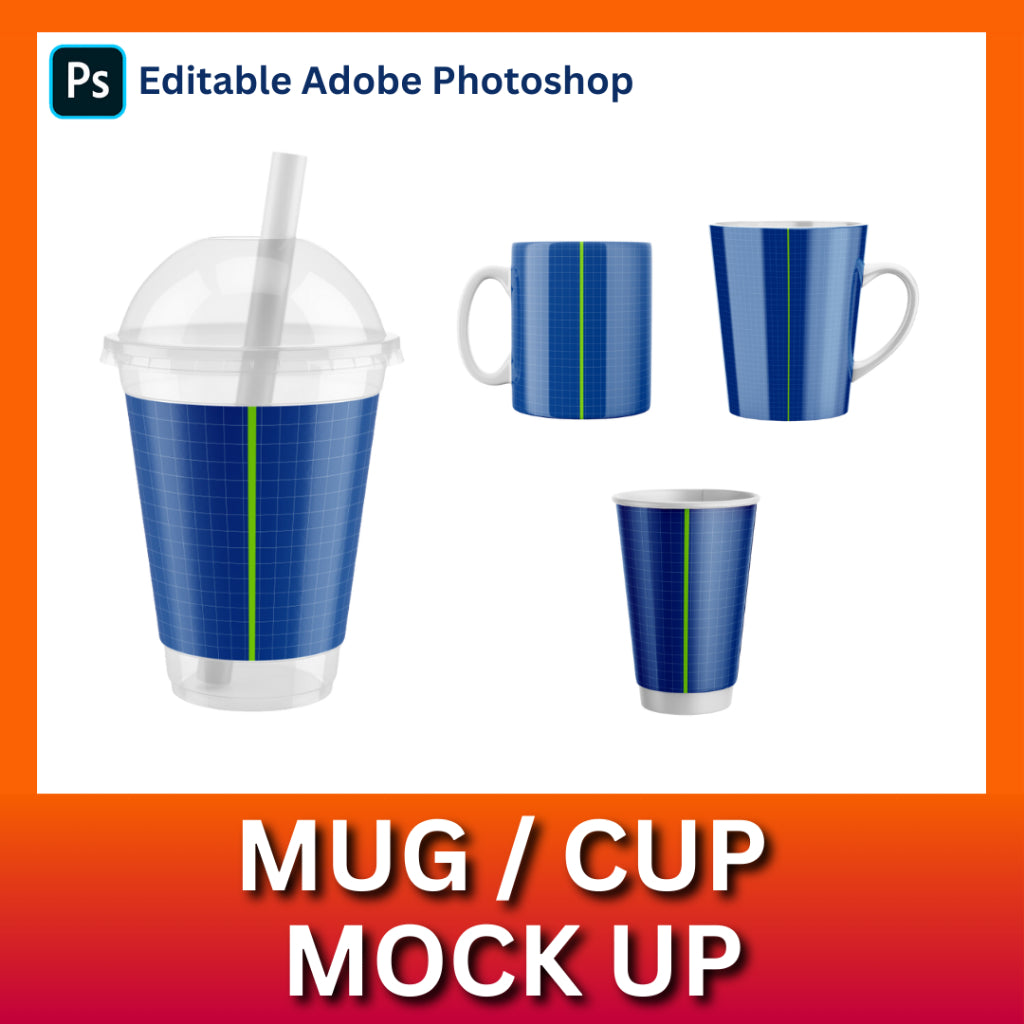 Mockup Mug Cup Cawan Gelas - Mock Up / Template | Photoshop (PSD)