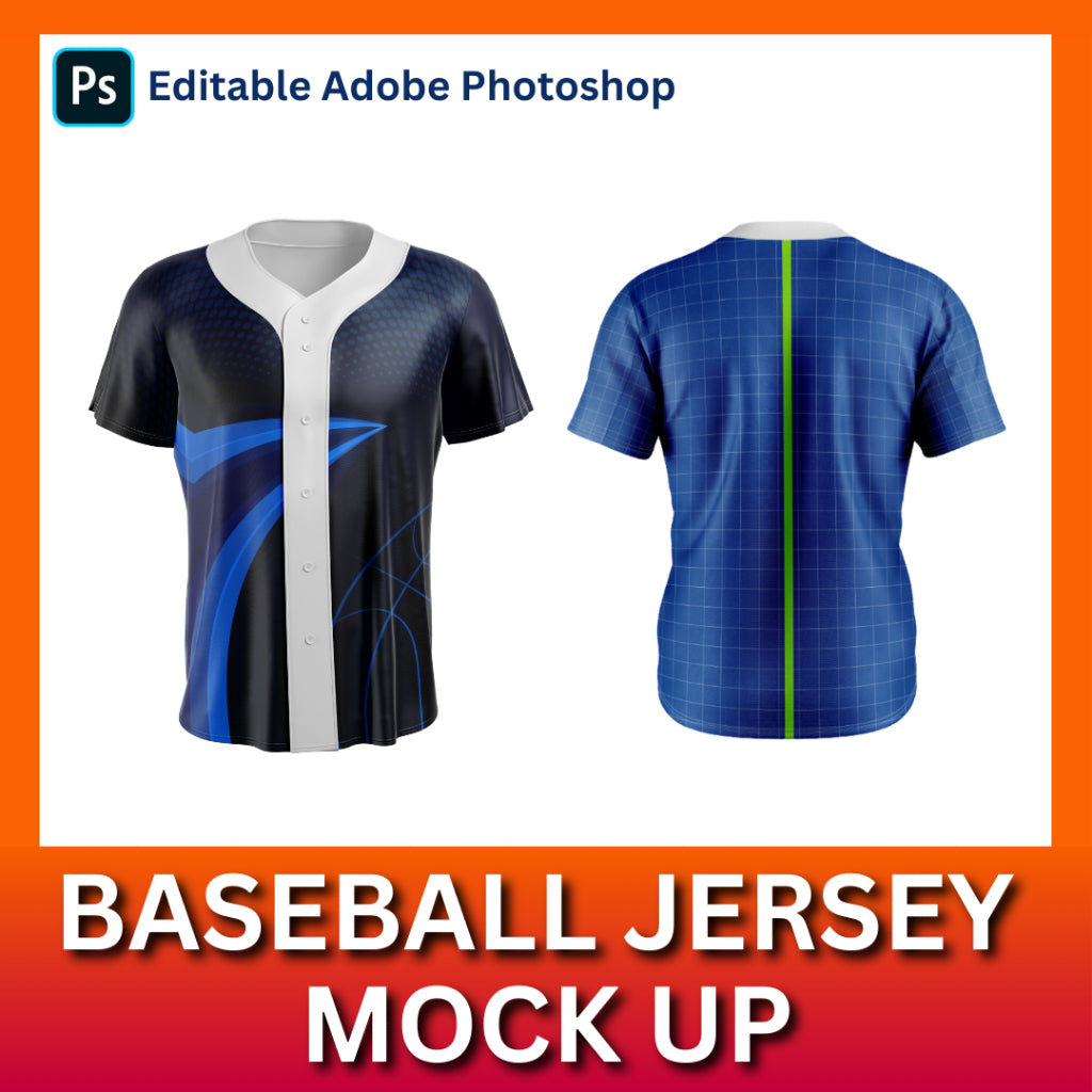 Mockup Baseball Jersey - Shirt Mockup / Template | Photoshop (PSD)
