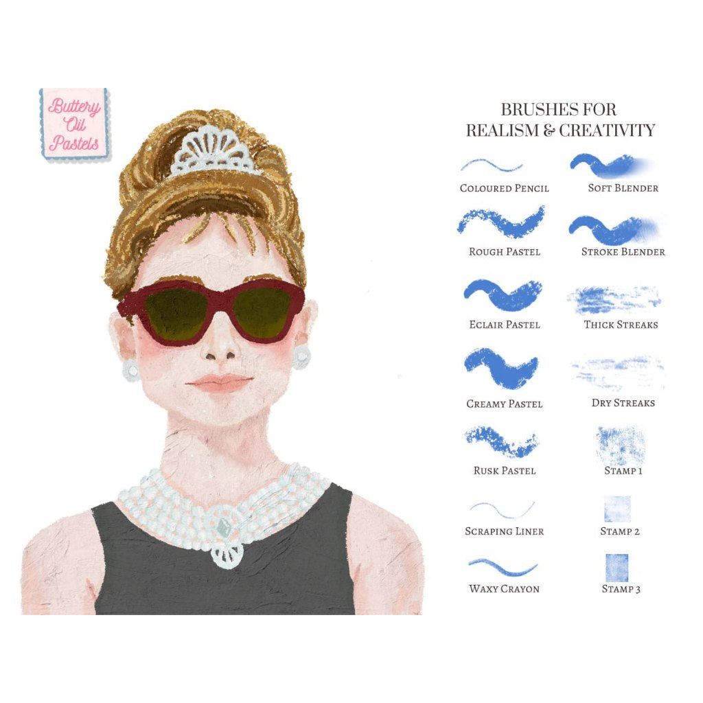 Procreate【T339】 Oil Pastel Painting Brushes for Procreate