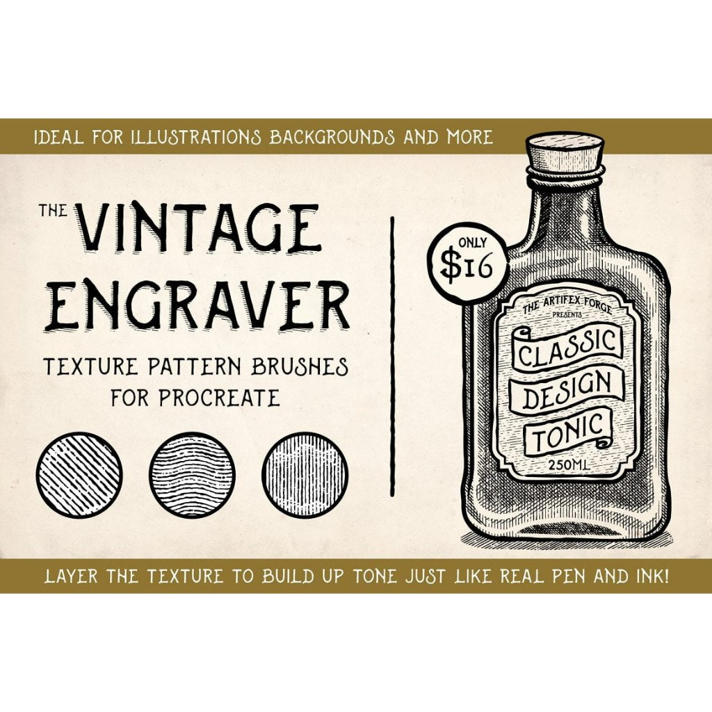 Procreate【T251】 Vintage Engraver - Procreate Brushes