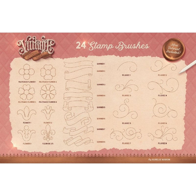 Procreate iOS & MacOSX【T269】 Vintage Lettering Toolkit