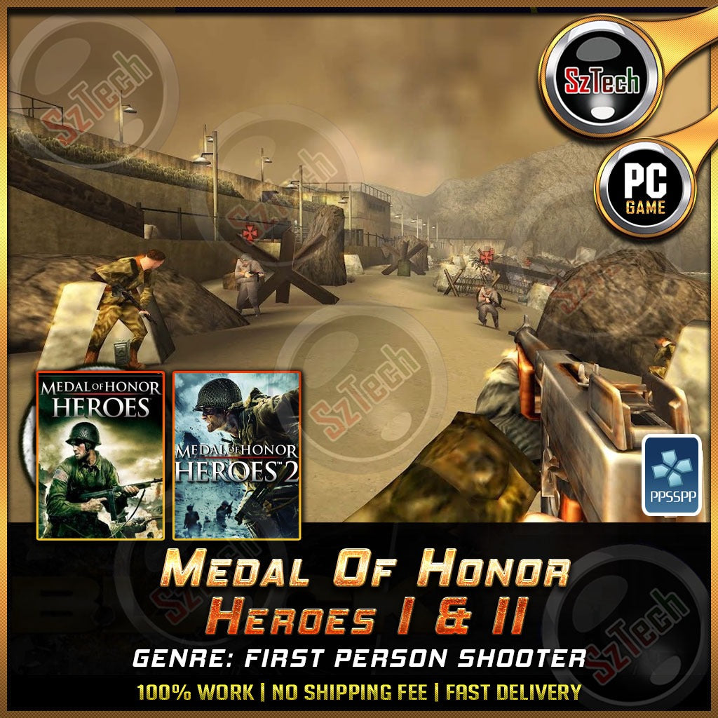 Medal of Honor - Heroes 1 & 2 [ PC/Laptop GAME] Offline GamesFPSMedal of HonorPPSSPP Emulator