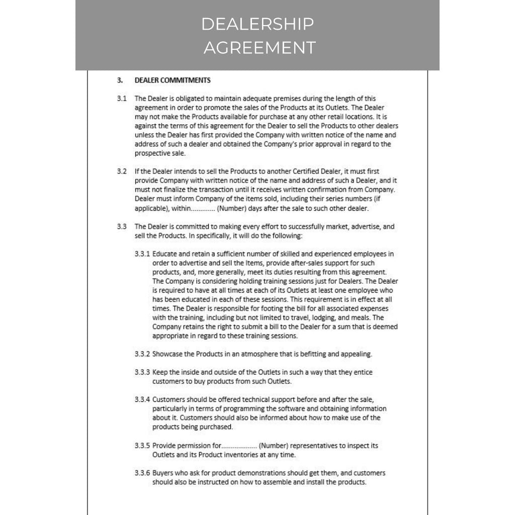 DEALERSHIP AGREEMENT