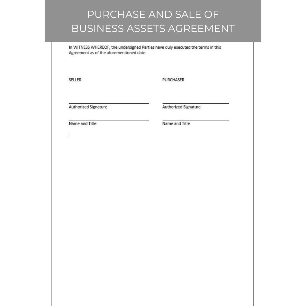 PURCHASE AND SALE OF BUSINESS ASETS AGREEMENT