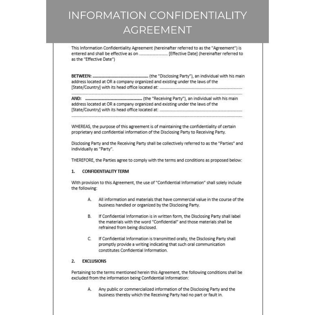INFORMATION CONFIDENTIALITY AGREEMENT