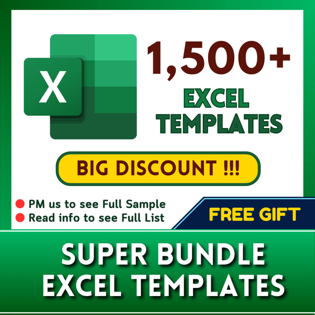 Excel Template | 1500+ Sets Multipurpose - Bussiness Financial - Invoices - Palnner - Chart | Microsoft Excel