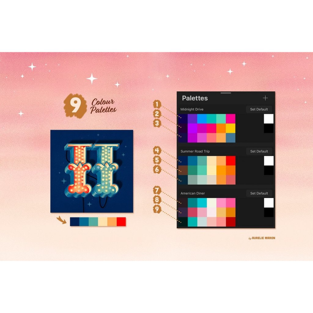 Procreate iOS & MacOSX【T261】 Retro Sign Toolkit for Procreate