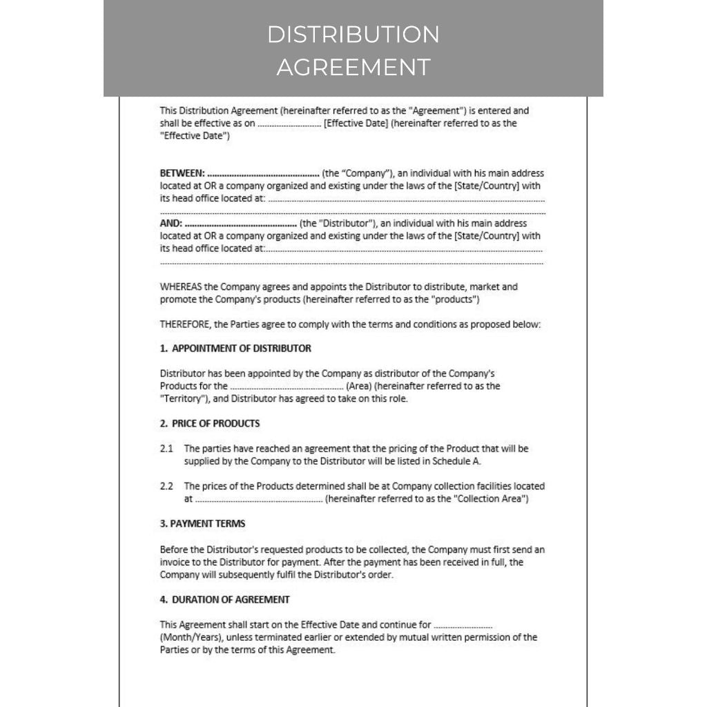 DISTRIBUTION AGREEMENT
