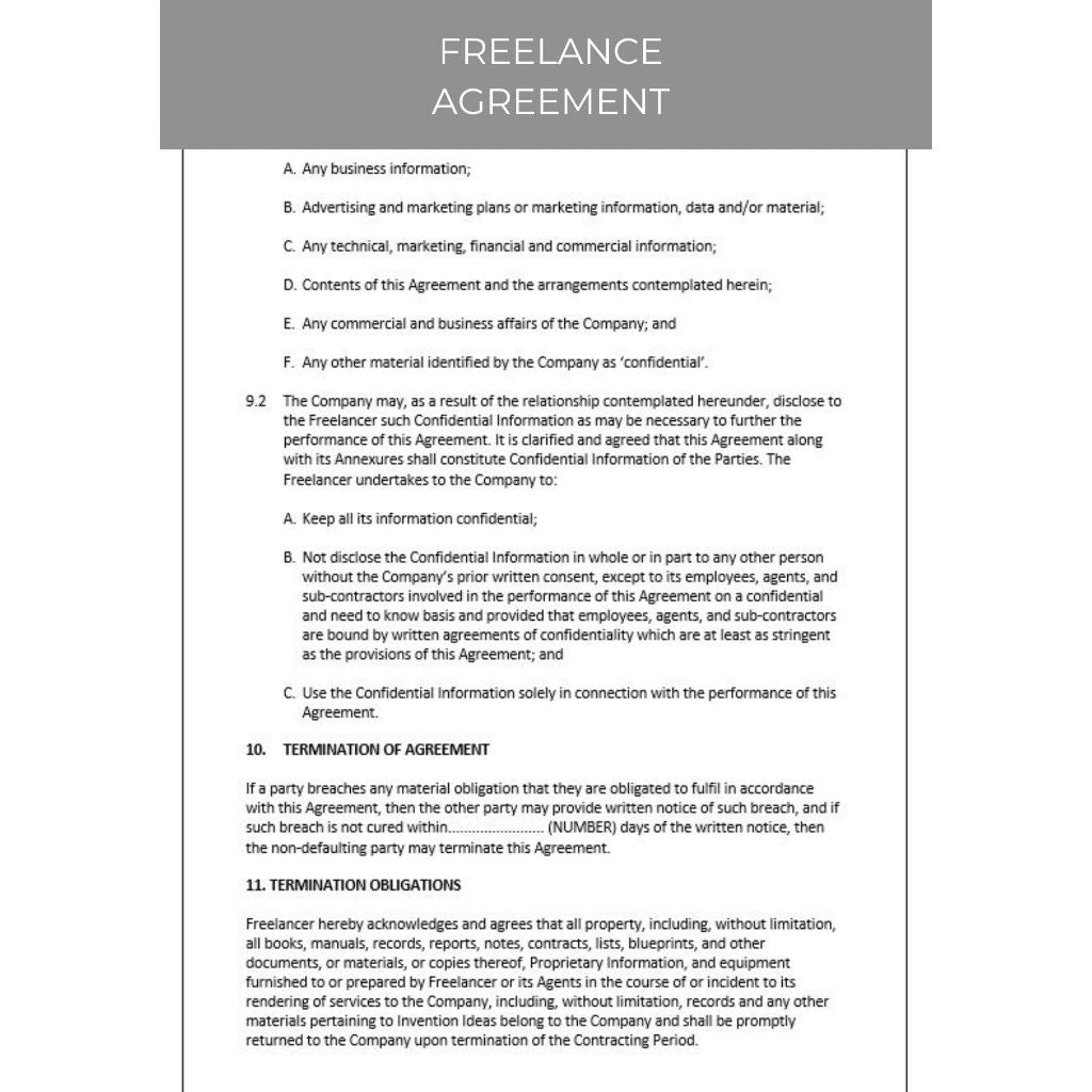 FREELANCE AGREEMENT DOCUMENT