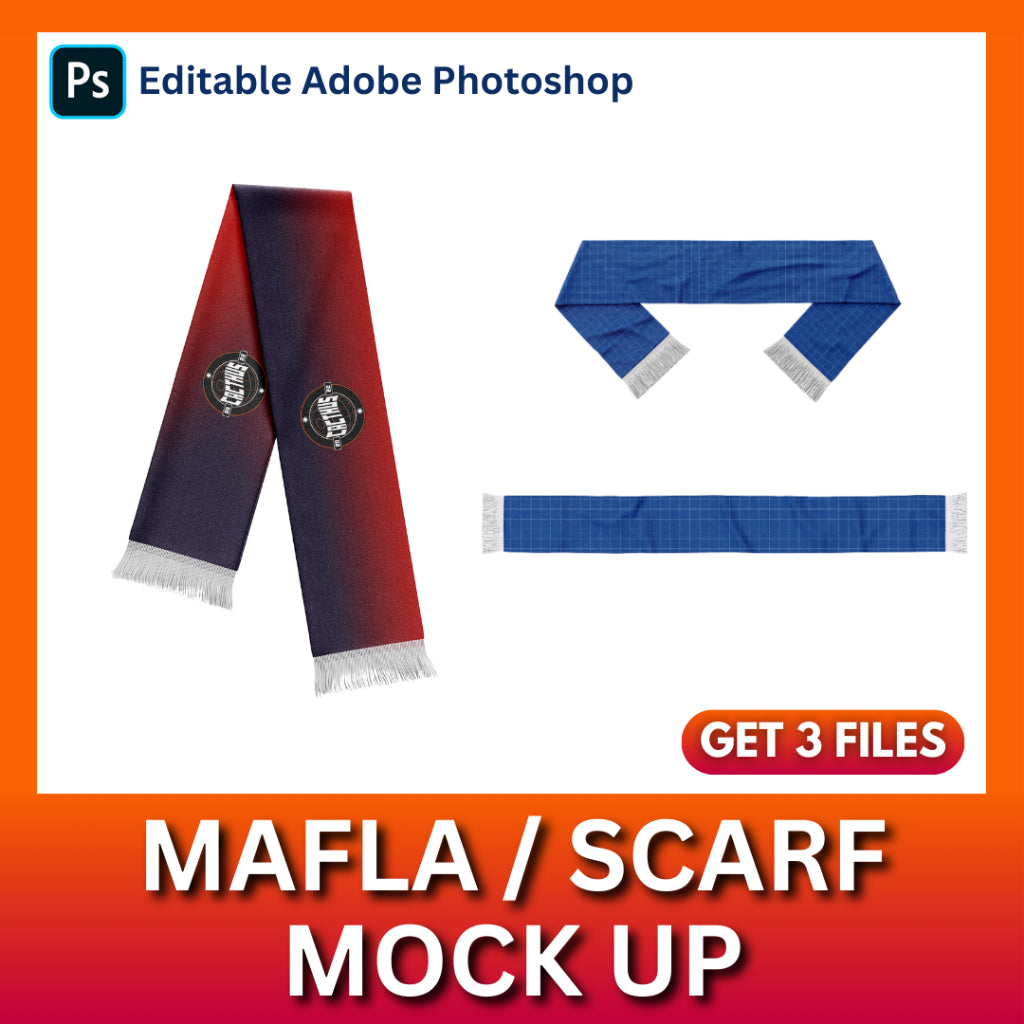 Mockup Mafla Scarf - Shirt Mockup / Template | Photoshop (PSD Files)