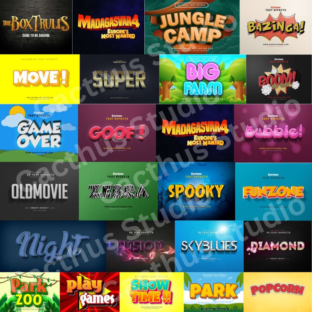 Text Effect for Adobe Photoshop & Adobe Illustrator (PSD and Ai) | Fonts Collection Bundle (TTF and OTF)