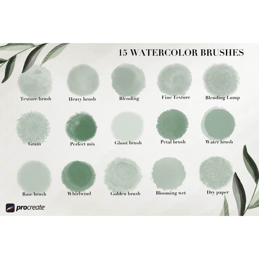 Procreate【T244】 Aqua Studio Watercolor Brushes for Procreate