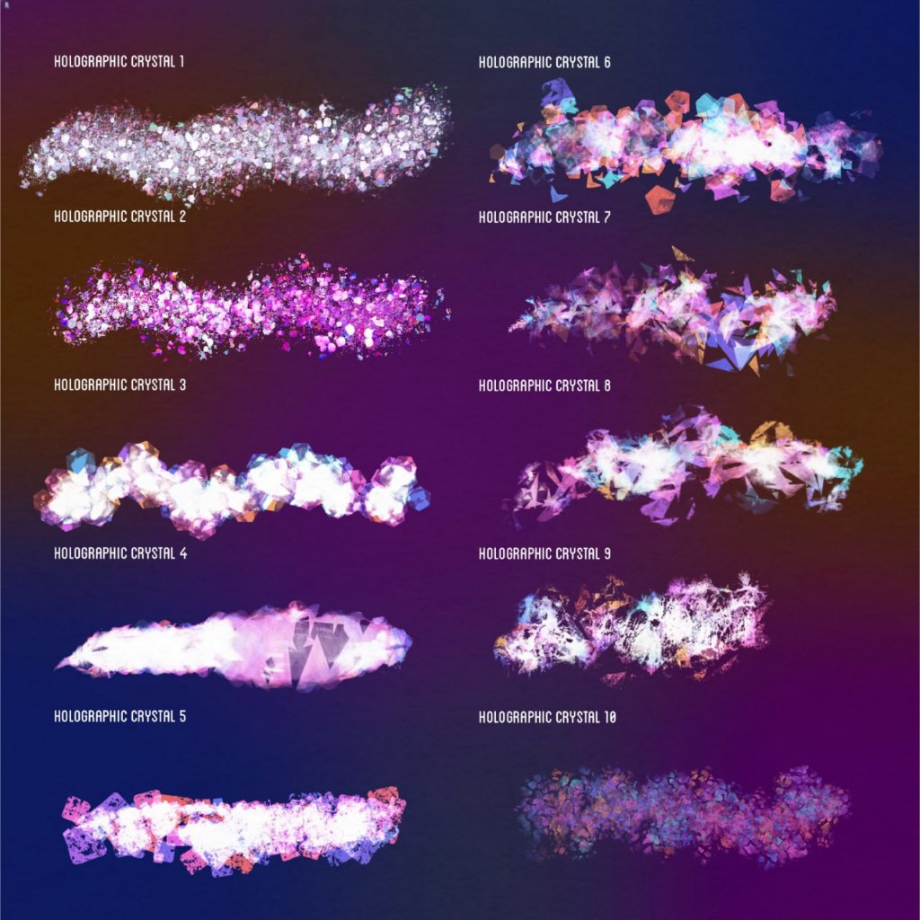 Procreate iOS & MacOSX【T258】 Holographic Brushes for Procreate