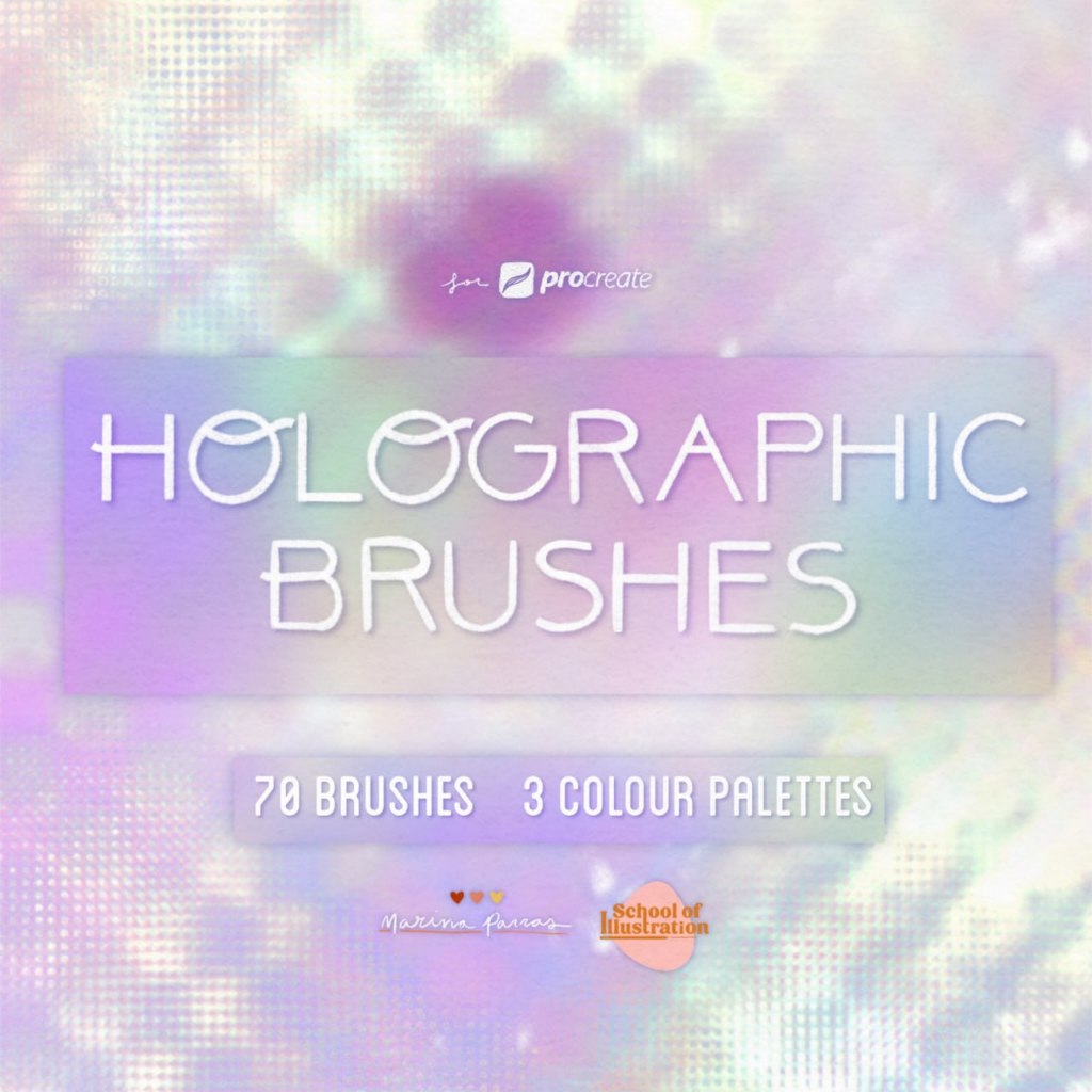 Procreate iOS & MacOSX【T258】 Holographic Brushes for Procreate